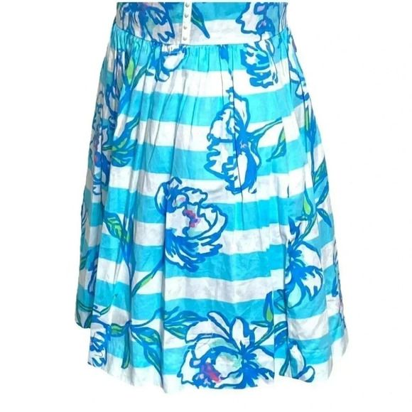 Lilly Pulitzer 0 dress Sandrine Shorely Blue tossing the line pearl fit‎ + flare - Picture 9 of 12